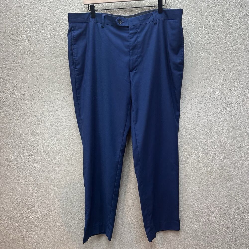 Pronto Uomo Straight Leg Dress Pants Men's 38/32 Blue Flat Front